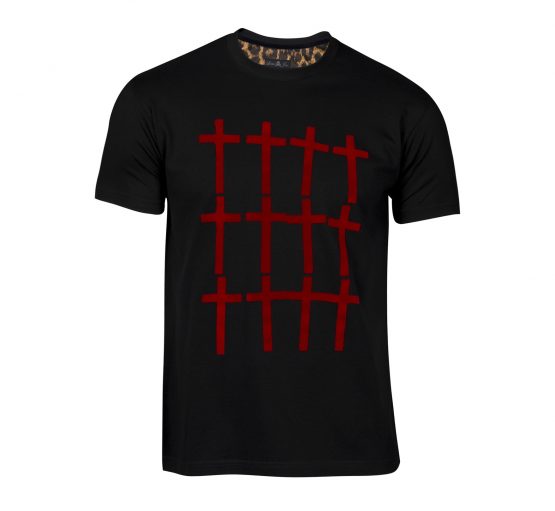 camiseta cruces rojo hombre